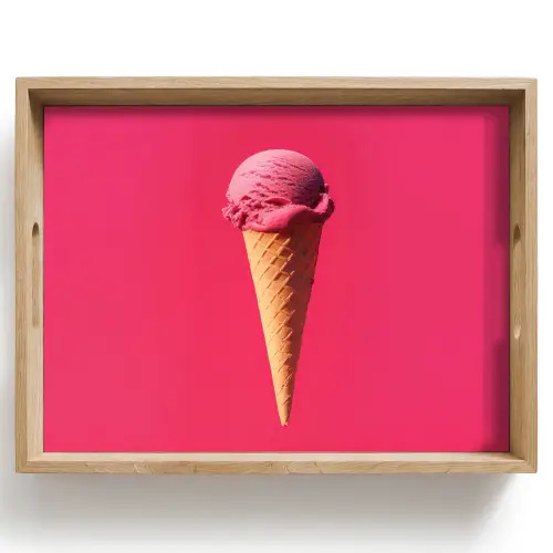 Schepijs - Roze - Hoorntje Dienblad Rechthoek middel -z3d_shopping