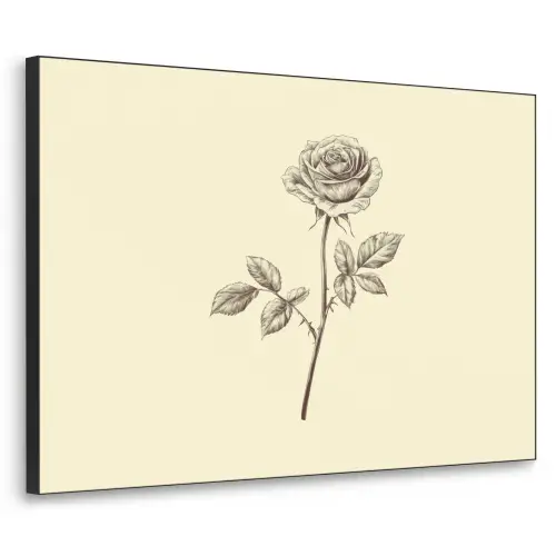Illustratie - Zwart - Roos Textielframe zwart klein -3d