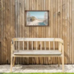 Doorkijk - Helmgras - Duinen - Zee - Landschap Tuinposter op houten frame 2 cm dik klein -sfeer4