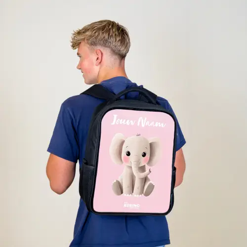 Olifant - Grijs - Baby - Slurf Rugzak - Zwart middel -sfeer8