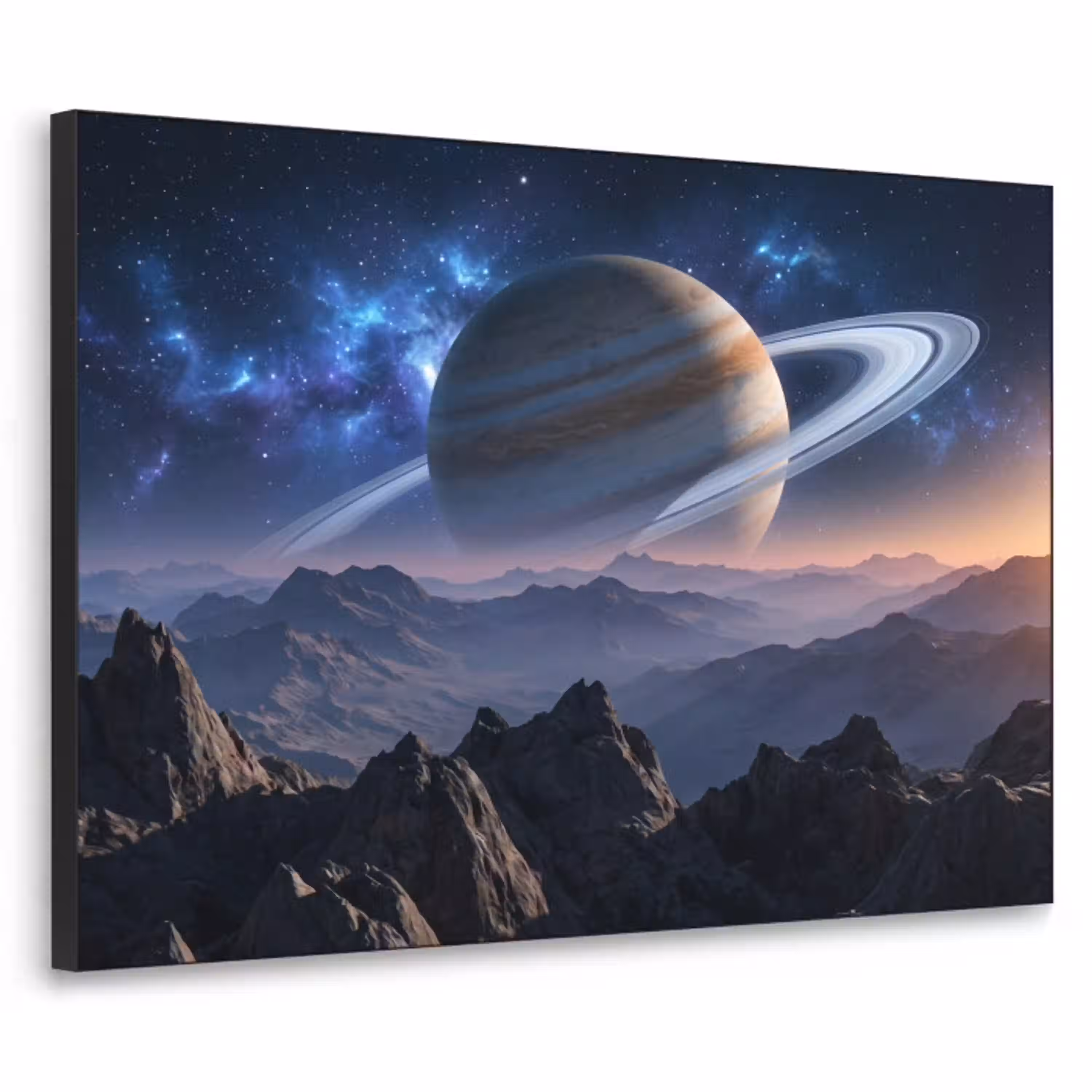 Fantasy - Kosmos - Landschap Textielframe zwart klein -3d
