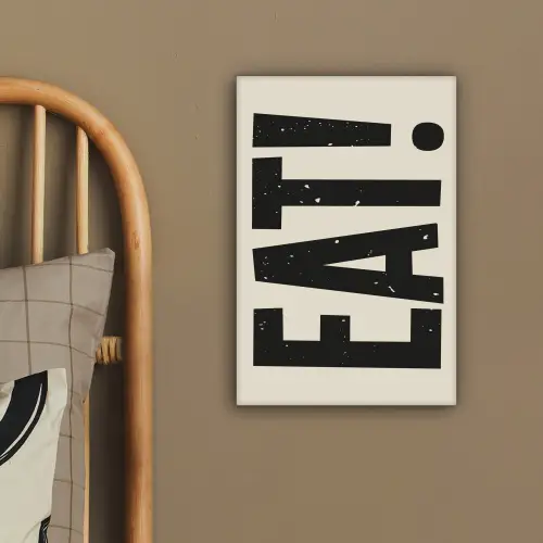 Eten - zwart - Japandi - Wit canvas 2cm klein -sfeer3