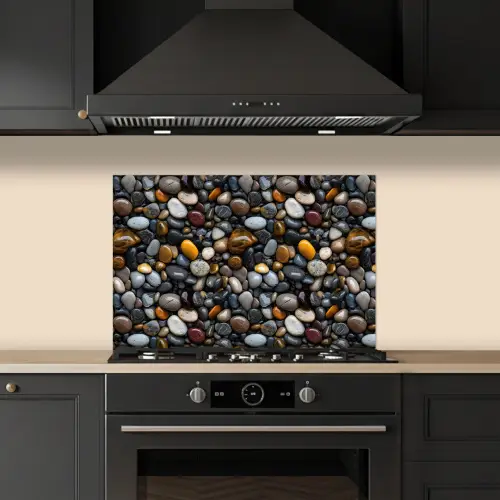 Geel - Kiezels - Glad keuken achterwand spatscherm klein 900 -sfeer1