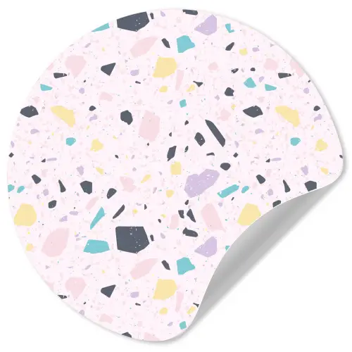 Terrazzo -  Patroon - Zacht - Snoep Wandcirkel behangsticker klein 186 -3d