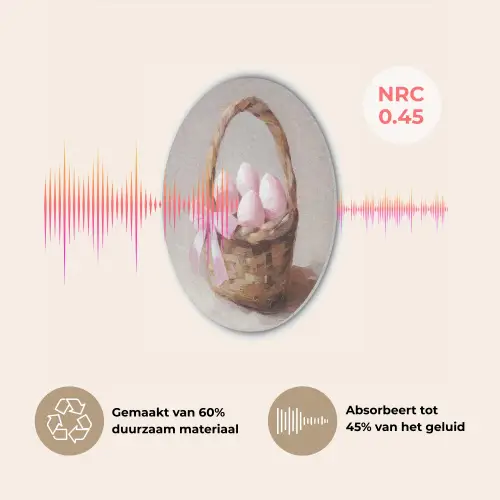 Mand - Eieren - Roze Akoestische PET Vilt - Rond klein -USP_NL