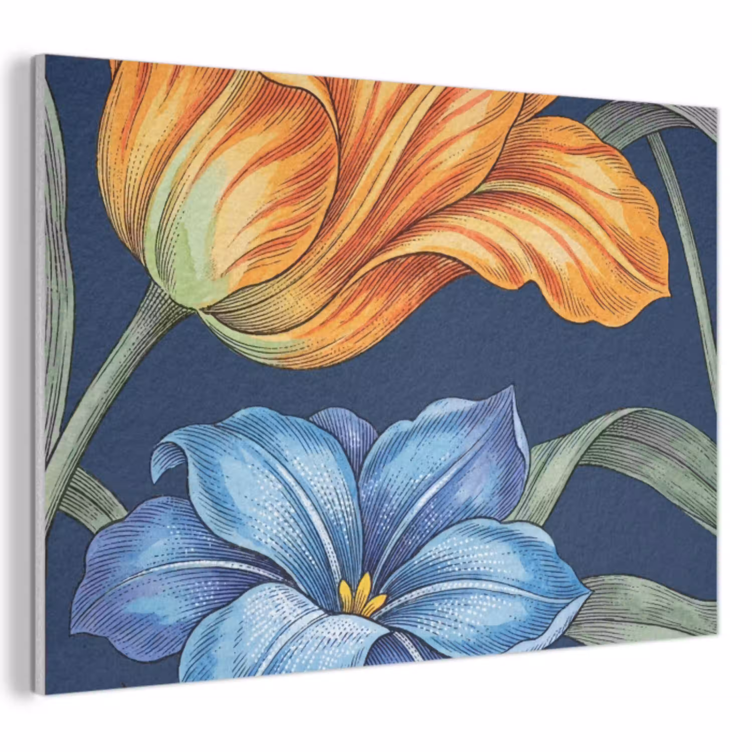 Bloemen - Botanisch - Patroon PET vilt klein -3d