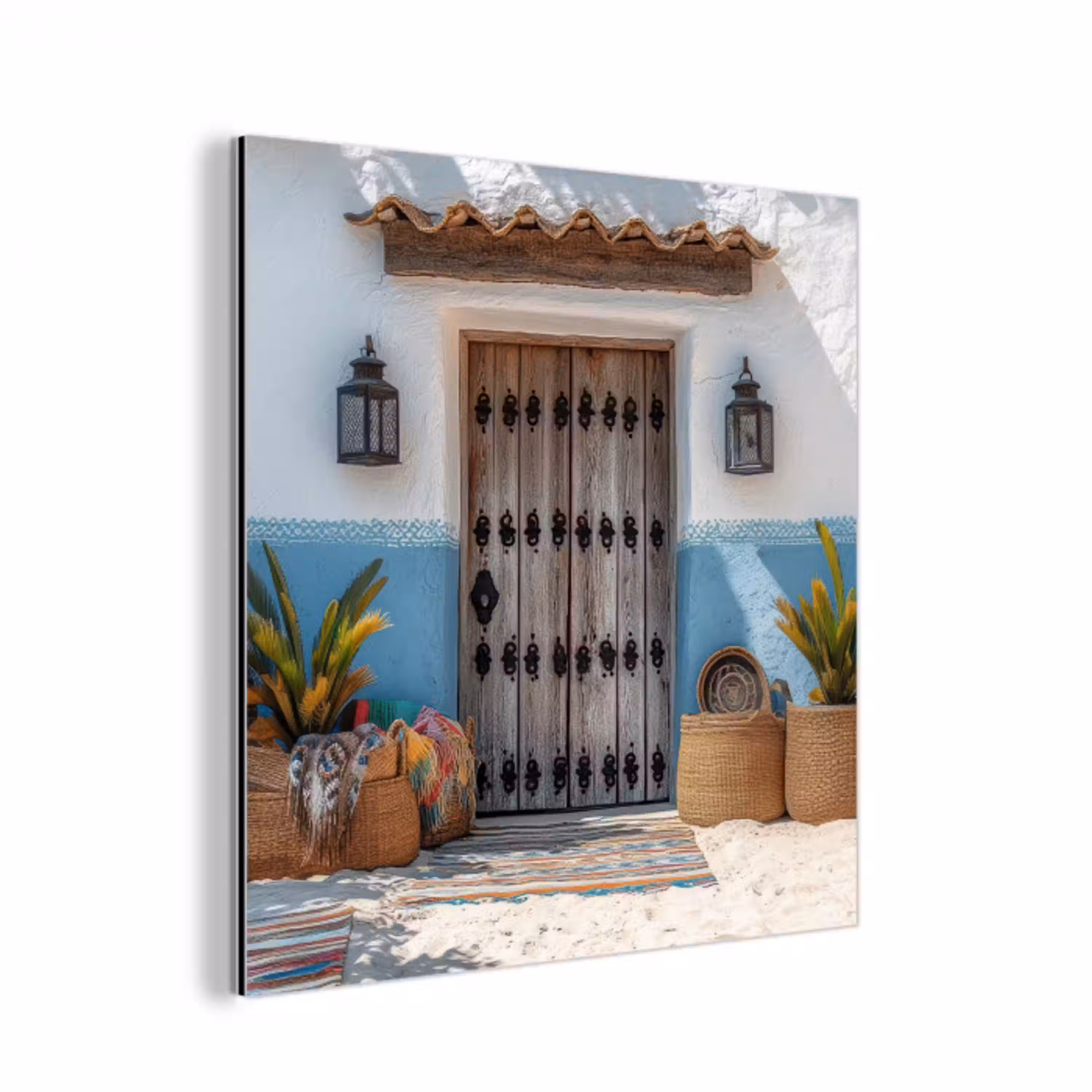 Deur - Manden - Planten aluminium wit klein -3d