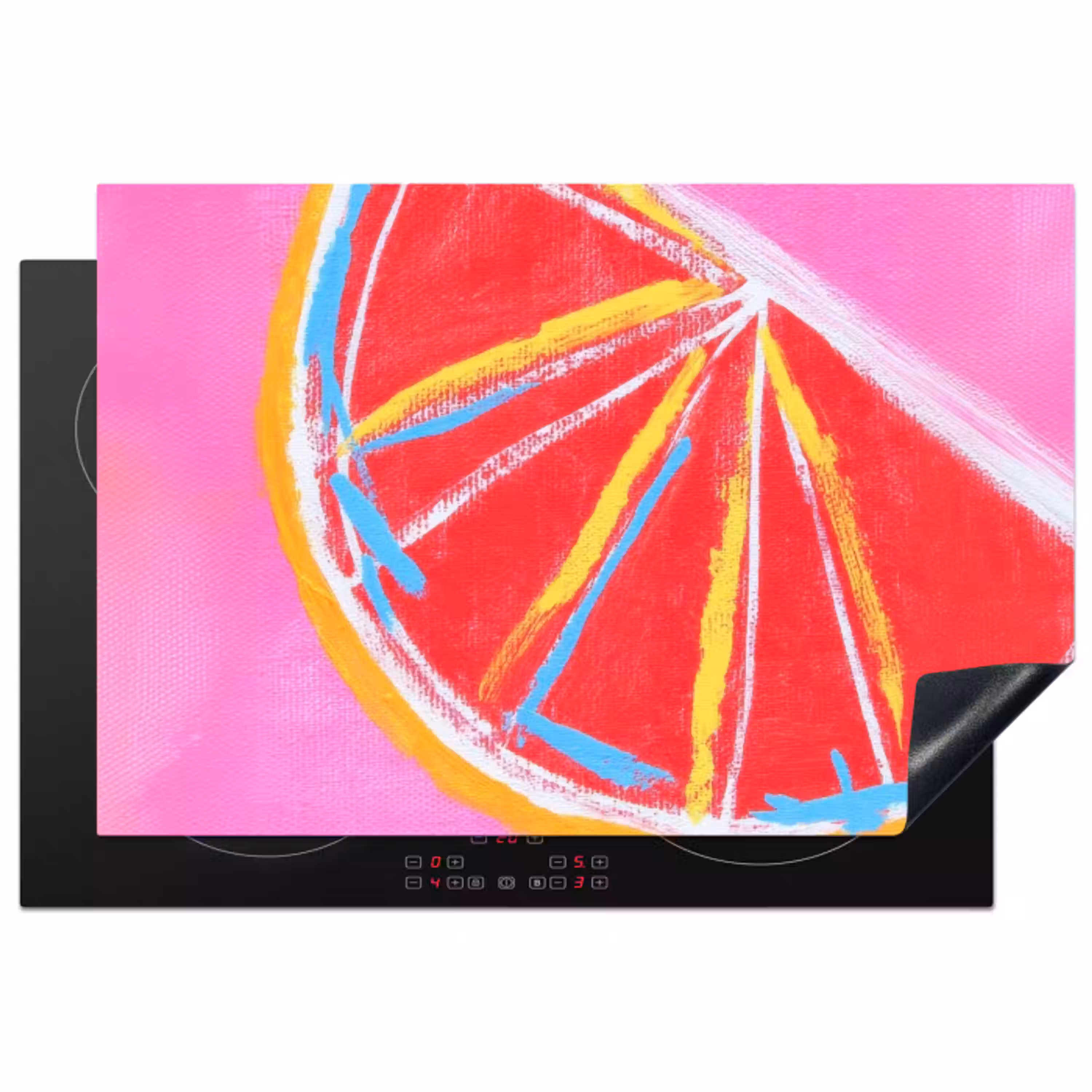 Grapefruit - Geschilderd - Roze - Strepen Inductie beschermer vinyl 3mm klein -3d