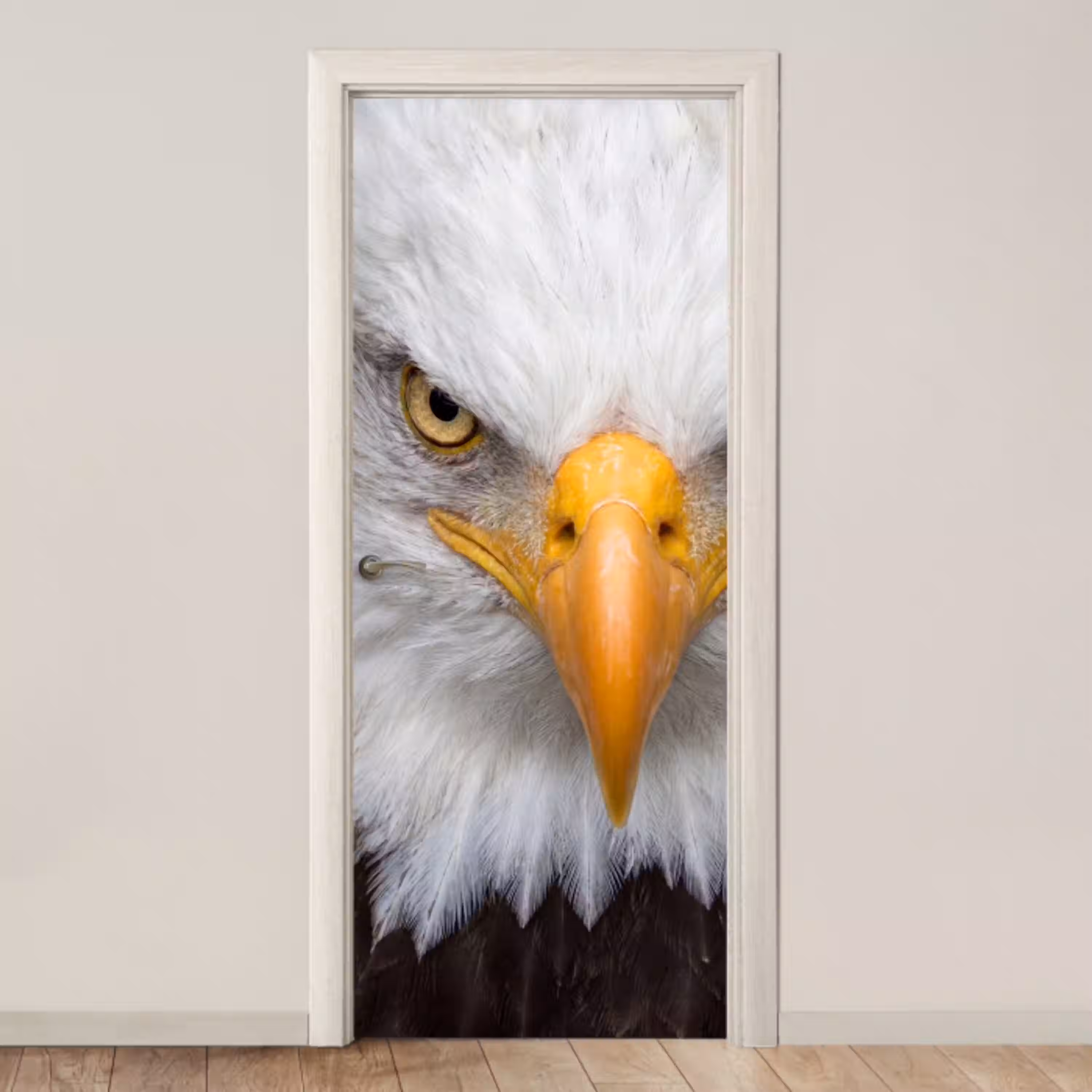 Amerikaans - Zeearend - Portret - Geel deurposter klein -3d_beige