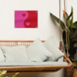 Minimalistisch - Rood - Roze - Hartjes tuinposter los doek klein -sfeer7