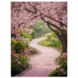 Kersenbloesem - Natuur - Sakura - Pad - Japanse tuin poster papier klein -3d