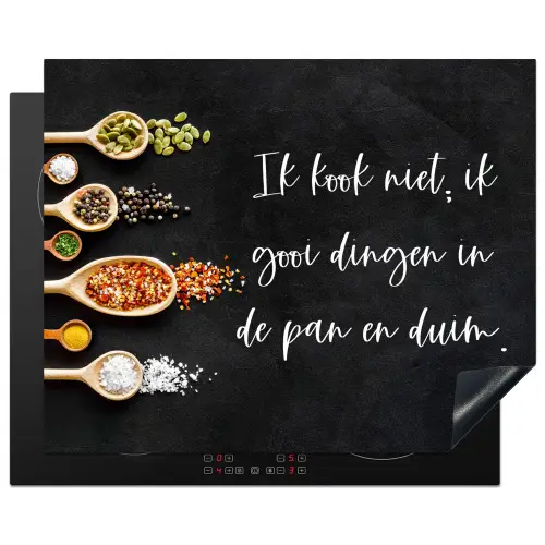 Ik gooi dingen in de pan en duim - Keuken - Quotes - Spreuken - Humor Inductie beschermer vinyl 3mm groot -3d