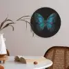 Vlinder - Blauw - Contrast Akoestische PET Vilt - Rond klein -sfeer3