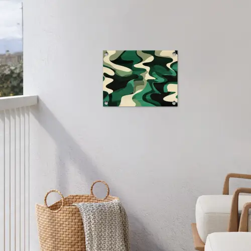 Abstract - Camouflage - Groen tuinposter los doek klein -sfeer8