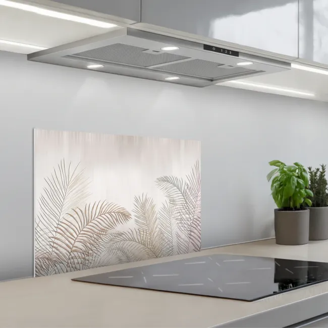Kitchen Splashback - Leaves - Beige - Botanical - Vintage