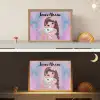 Meisje - Eenhoorn - Glitter Light Box met batterij (Wandlamp kind) middel -sfeer3_kind