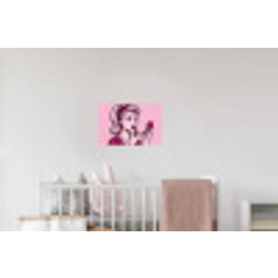 Vintage - Vrouw - Roze Muursticker klein -kinderkamer