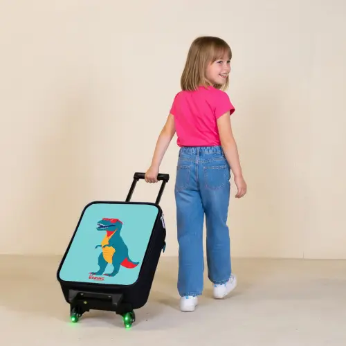 Coole T. rex met zonnebril Kinderkoffer - Zwart klein -sfeer1