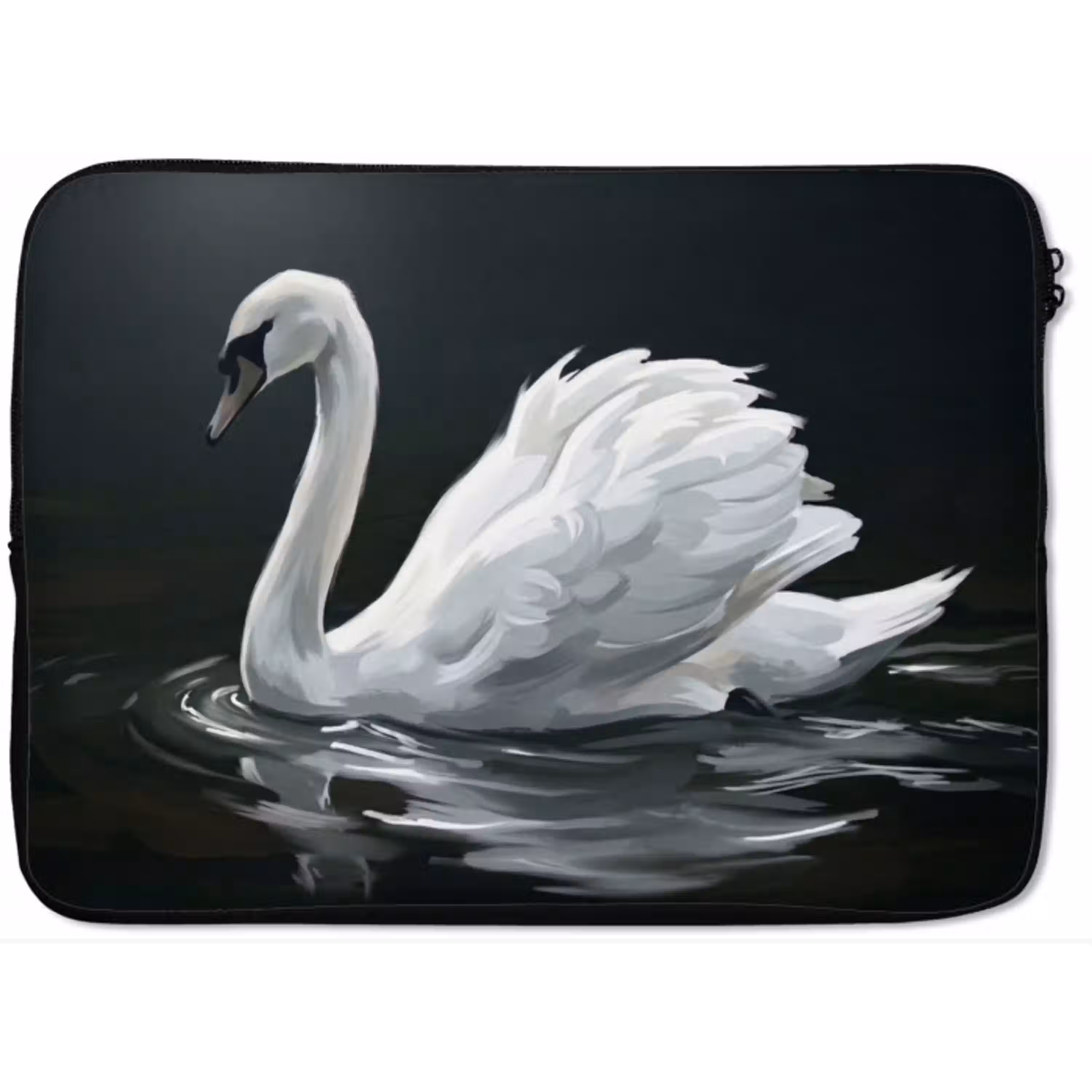 Zwaan - Water - Natuur - Realistisch - Wit laptophoes neopreen klein -zkaufland3dotto