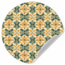 Keramiek - Verweerd - Kleurrijk Wandcirkel behangsticker klein 186 -3d