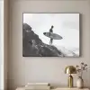 Surfer - Rots - Oceaan - Golven Textielframe zwart klein -sfeer2