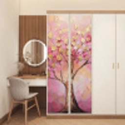 Boom - Roze - Goud - Modern deurposter klein -sfeer3