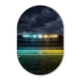 Voetbal - Stadion - Nacht - Modern Wandcirkel Ovaal Forex klein -3d