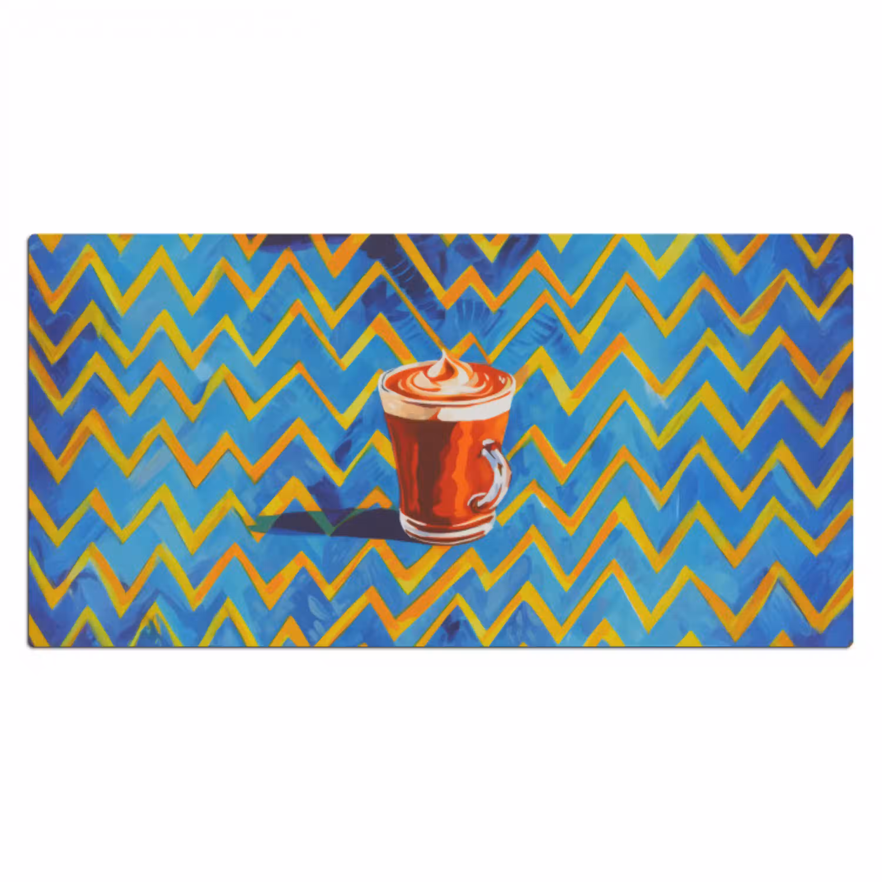 Mok - Koffie - Zigzag - Slagroom Muismat XXL klein -3d_leeg
