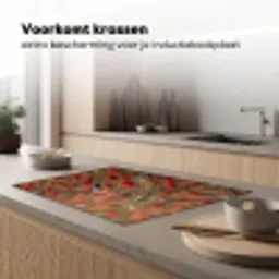 Goudvink - Bessen - Herfst - Natuur - Kleurrijk Inductie beschermer vinyl 3mm klein -sfeer1