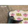Patroon - Beige - Hartjes - Bloemen Placemat vinyl groot 368 -closeup