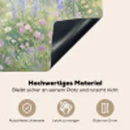 Bloemenveld - Heuvels - Kleurrijk Inductie beschemer met haakjes klein -ky-onderkant-de