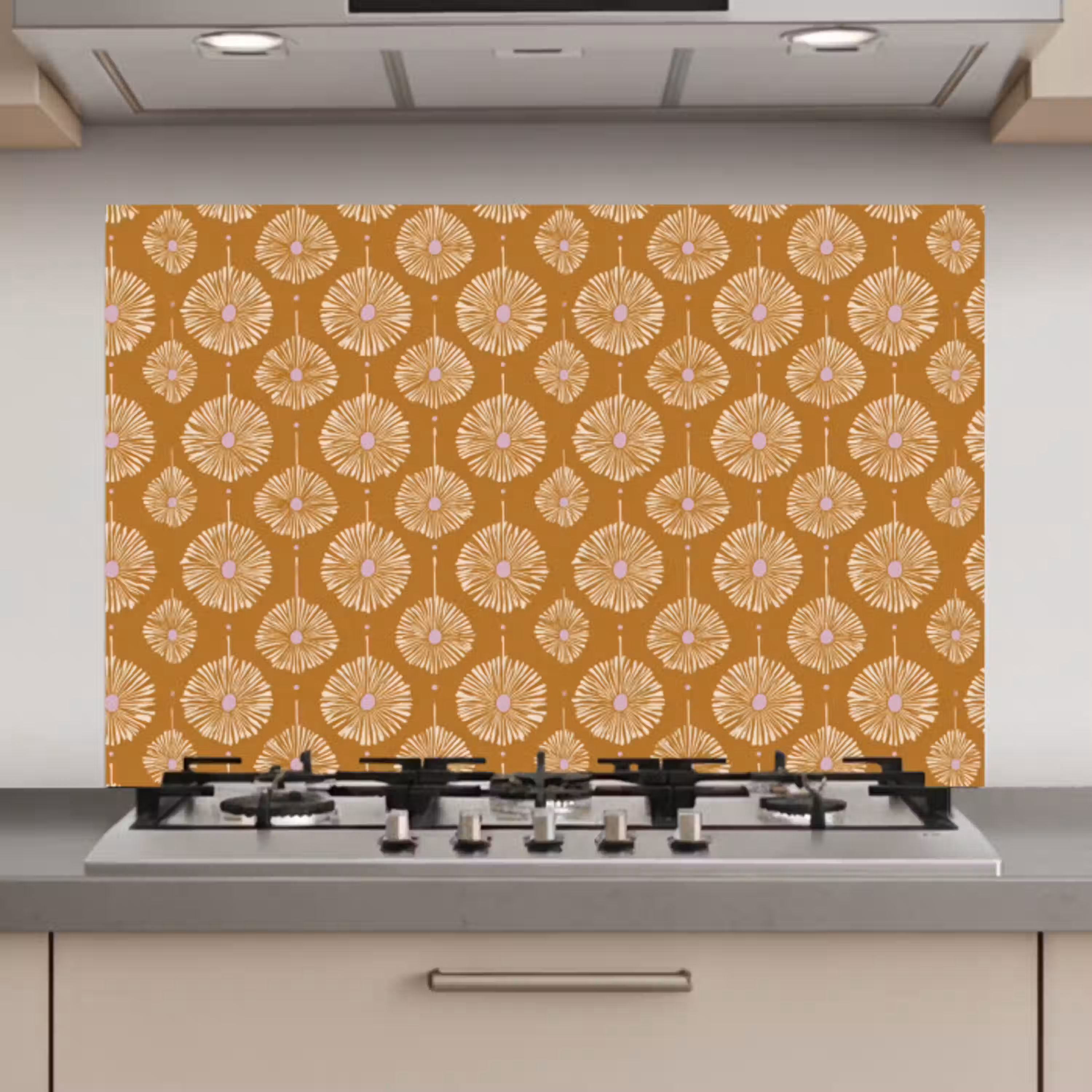Bloemen - Modern - Oker keuken achterwand spatscherm klein 900 -3d_website
