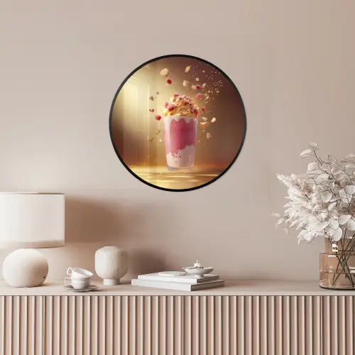 Framboos - Smoothie - Drinken - Roze Fotolijst rond zonder passe partout klein -sfeer3
