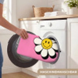 Smiley - Bloem - Roze WCmat klein -USP_WasbaarDE