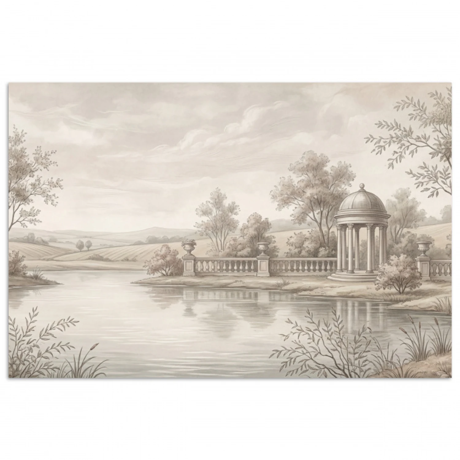 Terras - Water - Natuur - Landschap poster papier klein -3d