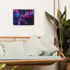 Stad - Neon -  Nacht - Roze - Graffiti tuinposter los doek klein -sfeer7