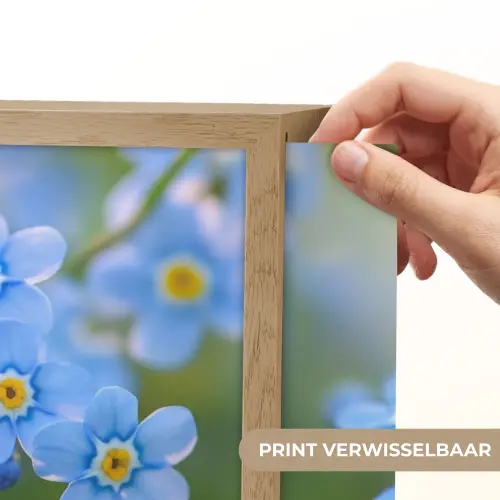 Bloemetjes - Blauw - Vergeet mij nietjes Light Box met batterij (Wandlamp) middel -USP_websiteprintNL