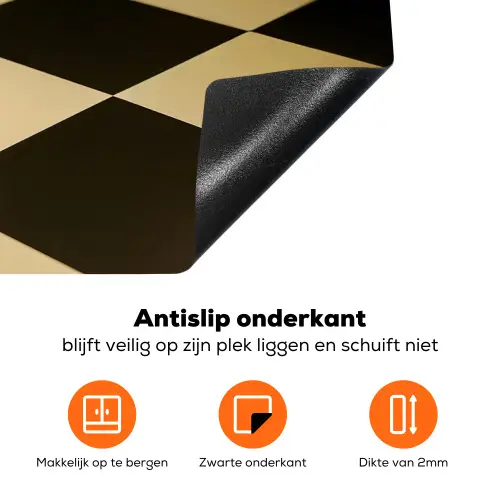 Schaakstuk - Koning - Schaakbord - Geblokt Inductie beschermer vinyl 3mm klein -zzzzzzz-td-onderkant