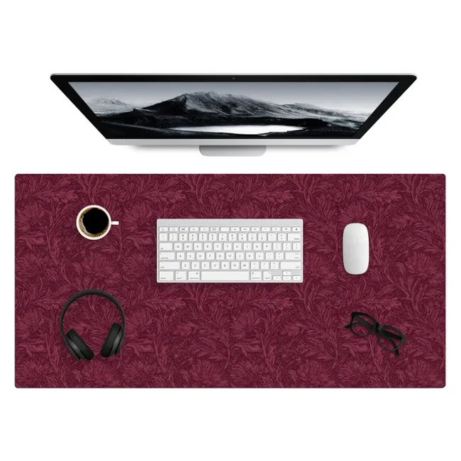 Desk Mat - Leaves - Pattern - Purple