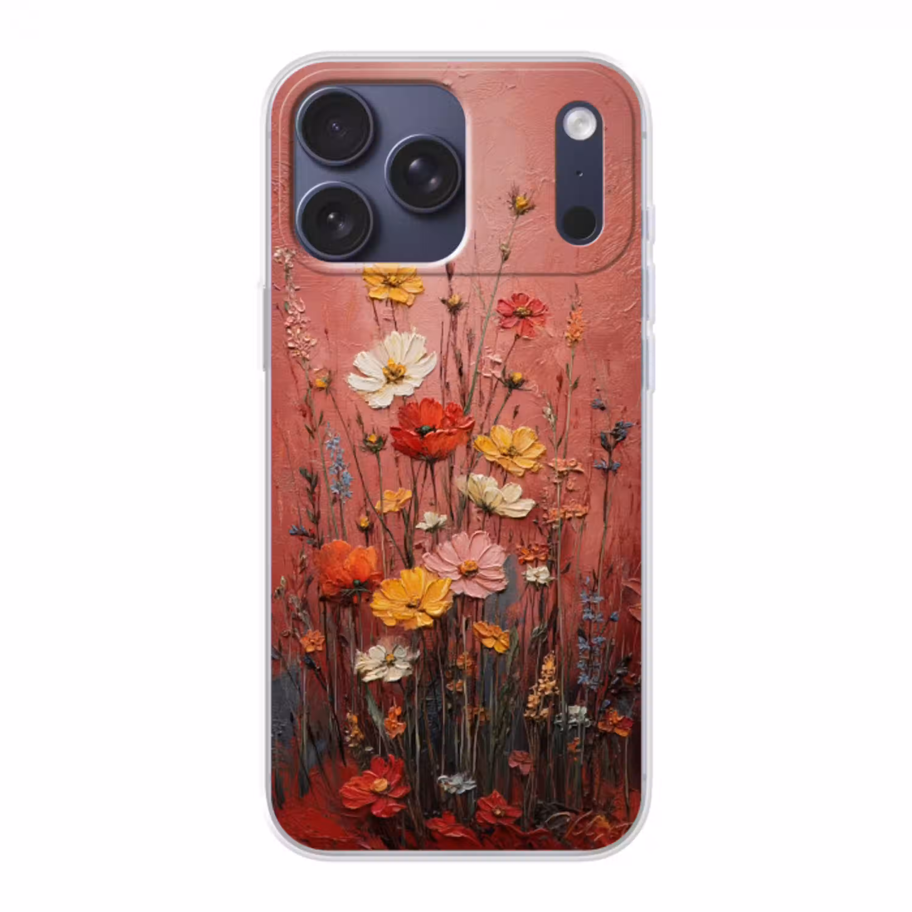 Bloemenboeket - Diepte - Tastbare textuur Telefoonhoesje iPhone 17 Pro Max klein -3d