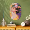 Abstract - Vrouw - Bloemenkroon - Goud Wandcirkel Ovaal Forex klein -sfeer2