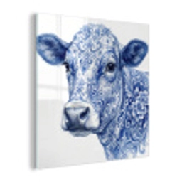 Illustratie - Koe - Blauw plexiglas 5mm klein -z3d