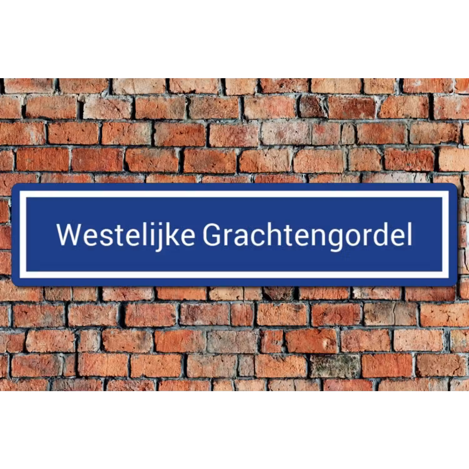 Straatnaambord blauw - Vierkante hoeken