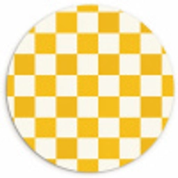 Traditioneel - Patroon - Geel Wandcirkel kunststof plaat 5mm dik klein 188 -3d