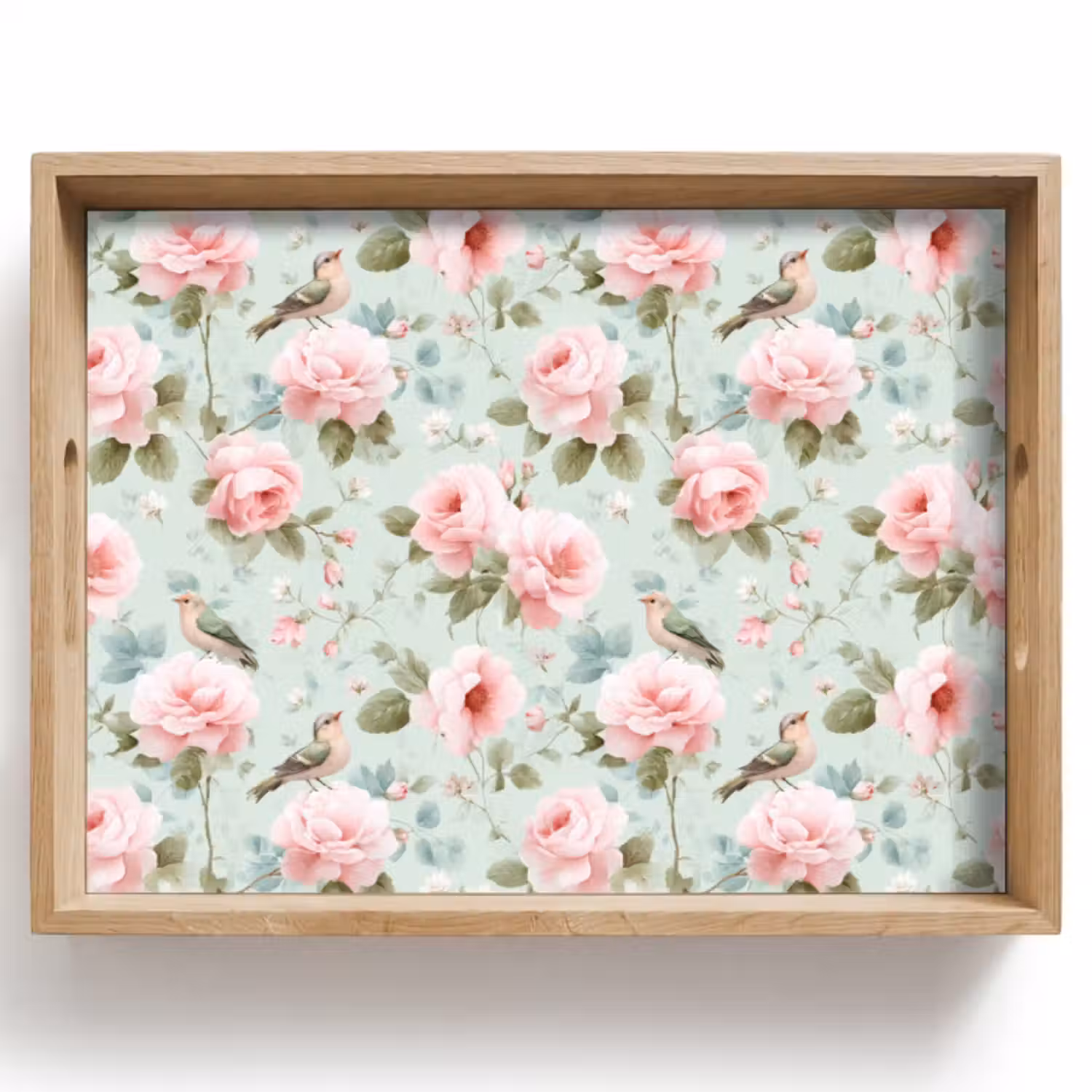 Dienblad - Rozen - Vogels - Pastel - Kleurrijk