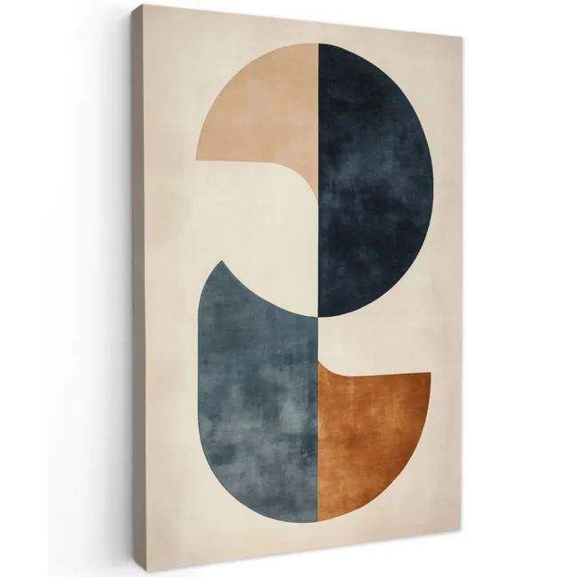 Cirkels - Abstract - Kleurrijk Tuinposter op houten frame 2 cm dik klein -3d