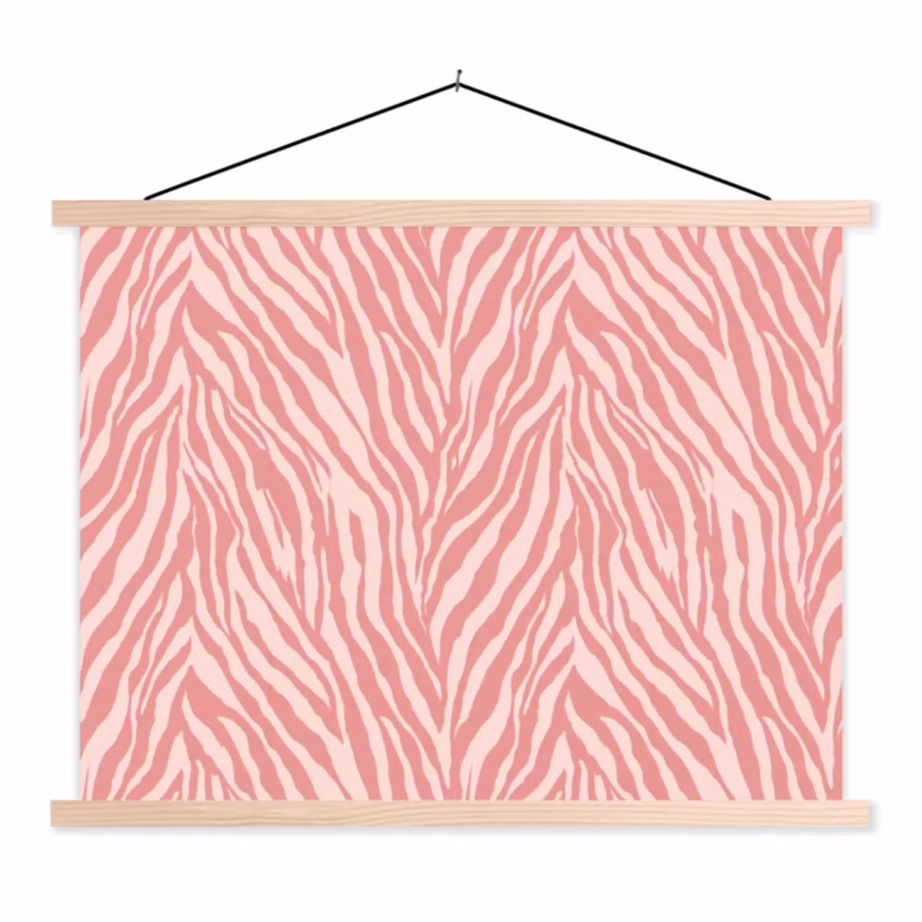 Zebra - Print - Roze textielposter latten blank klein 122 -3d