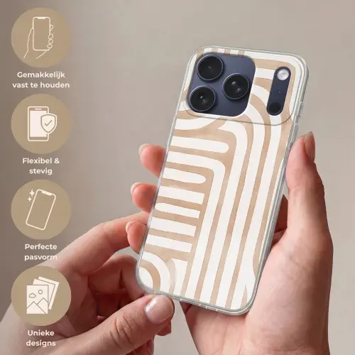 Aardetinten - Labyrintpatroon Telefoonhoesje iPhone 17 Pro klein -sfeer3_NL