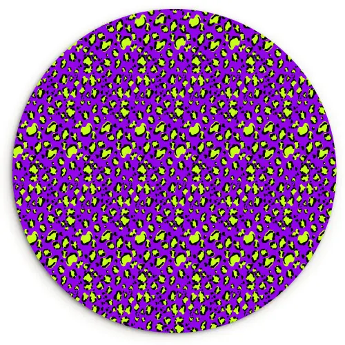 Panterprint - Paars - Groen - Neon Wandcirkel plexiglas klein 852 -3d