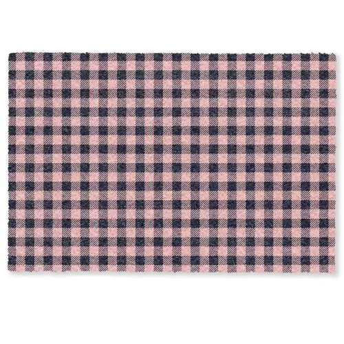 Plaid - Patroon - Roze - Zwart Deurmat klein 898 -zkaufland3d